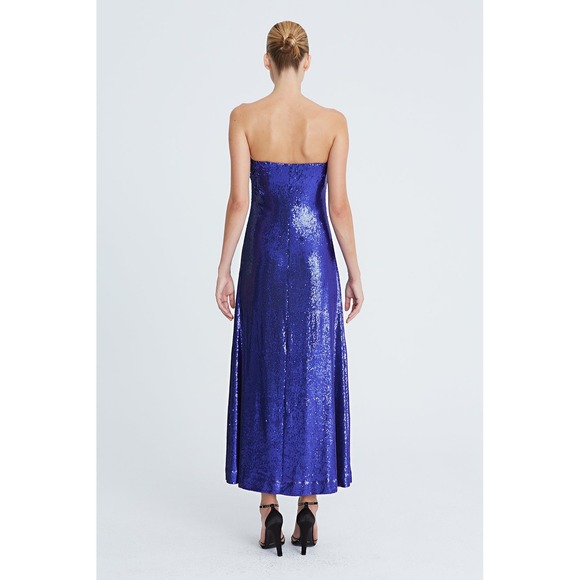 Halston Talia Sequin Gown Strapless Formal Maxi Dress‎ Prom Dress Size 8 - Picture 2 of 6